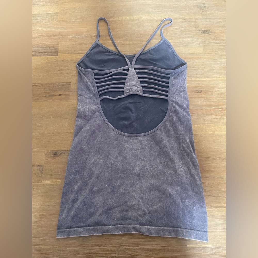 Stonewashed Strappy Back Activewear/Yoga Top